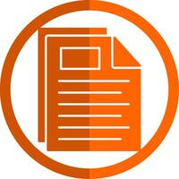 Document Glyph Orange Circle Icon vector