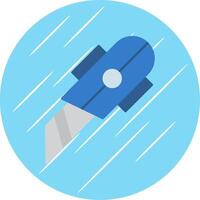 Utility Knife Flat Blue Circle Icon vector