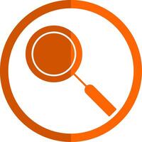 Magnifying Glass Glyph Orange Circle Icon vector