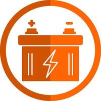 Car Battery Glyph Orange Circle Icon vector