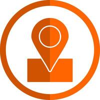 Map Glyph Orange Circle Icon vector