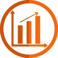 Bar Chart Glyph Orange Circle Icon vector