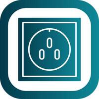 Socket Glyph Gradient Round Corner Icon vector