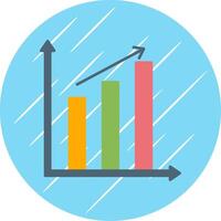 Bar Chart Flat Blue Circle Icon vector