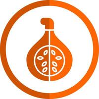 Fig Glyph Orange Circle Icon vector