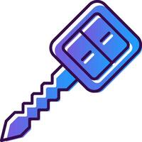 Car Key Gradient Filled Icon vector