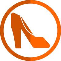 alto tacones glifo naranja circulo icono vector