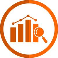 Analysics Glyph Orange Circle Icon vector