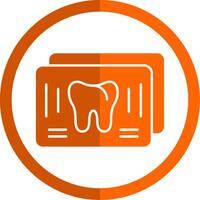 X Ray Glyph Orange Circle Icon vector