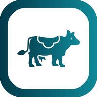 Cow Glyph Gradient Round Corner Icon vector