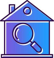 House Inspection Gradient Filled Icon vector