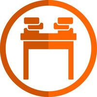 School Desk Glyph Orange Circle Icon vector