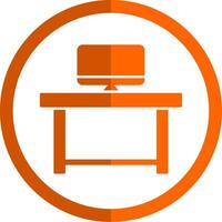 Workspace Glyph Orange Circle Icon vector