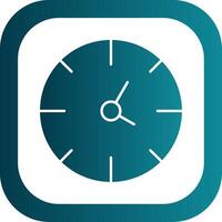 Clock Glyph Gradient Round Corner Icon vector