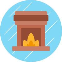 Fireplace Flat Blue Circle Icon vector