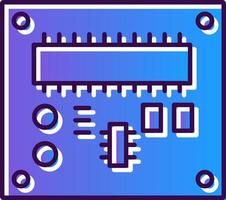 tarjeta de circuito impreso tablero degradado lleno icono vector