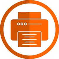 Printer Glyph Orange Circle Icon vector