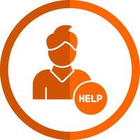 Help Glyph Orange Circle Icon vector