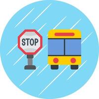 Bus Stop Flat Blue Circle Icon vector