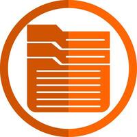 Archive Glyph Orange Circle Icon vector