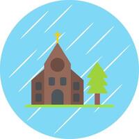 Church Flat Blue Circle Icon vector