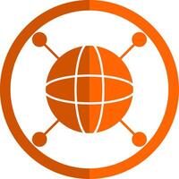 Internet Glyph Orange Circle Icon vector