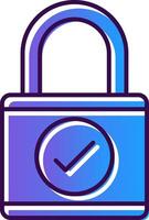 Lock Gradient Filled Icon vector