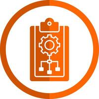 Planning Glyph Orange Circle Icon vector