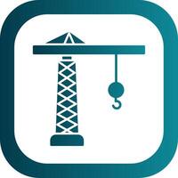 Tower Crane Glyph Gradient Round Corner Icon vector