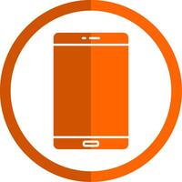 Smart Phone Glyph Orange Circle Icon vector