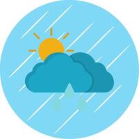 Cloudy Flat Blue Circle Icon vector