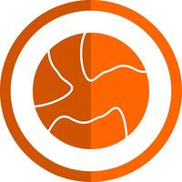 Earth Glyph Orange Circle Icon vector