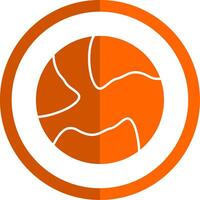 Earth Glyph Orange Circle Icon vector