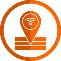 Place Glyph Orange Circle Icon vector