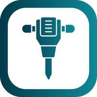 Jack Hammer Glyph Gradient Round Corner Icon vector