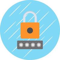 Security Pin Flat Blue Circle Icon vector