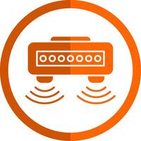 Motion Sensor Glyph Orange Circle Icon vector