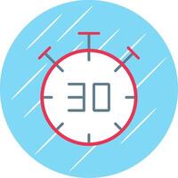 medio hora plano azul circulo icono vector