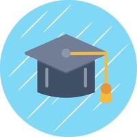 Mortarboard Flat Blue Circle Icon vector