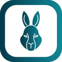 Rabbit Glyph Gradient Round Corner Icon vector