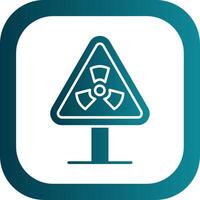 Radiation Zone Glyph Gradient Round Corner Icon vector