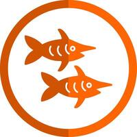 Swordfish Glyph Orange Circle Icon vector