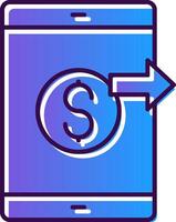 Send Money Gradient Filled Icon vector