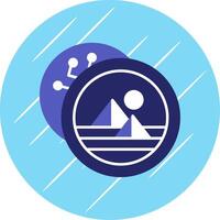Decentraland Flat Blue Circle Icon vector
