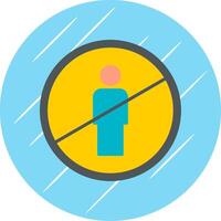 No Entry Flat Blue Circle Icon vector