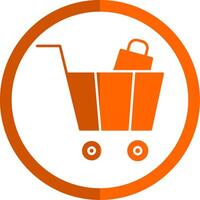 Cart Glyph Orange Circle Icon vector