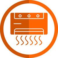 Air Conditioner Glyph Orange Circle Icon vector