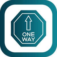 One Way Glyph Gradient Round Corner Icon vector