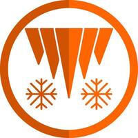 Icicle Glyph Orange Circle Icon vector