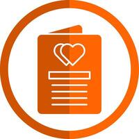 Wedding Invitation Glyph Orange Circle Icon vector